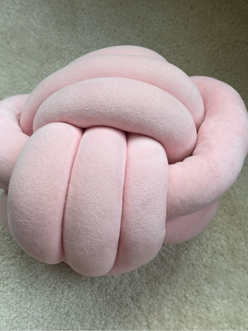 Plush Knot Accent Throw Pillow - Light Pink
